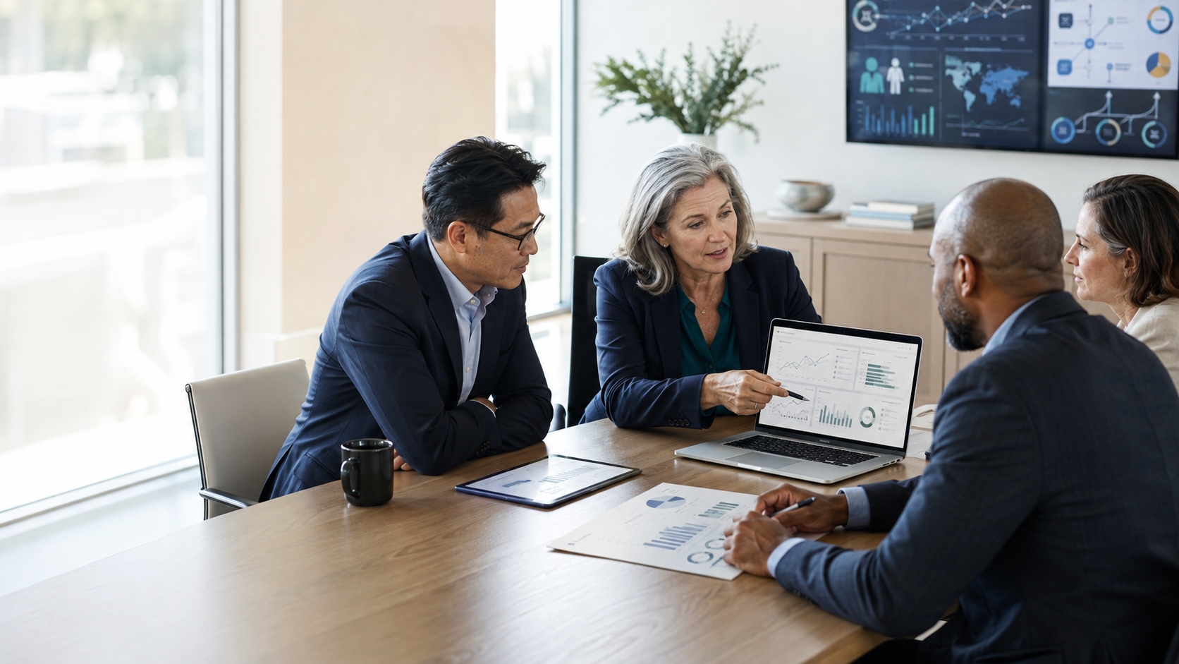 Senior consultant collaborating with business leaders around workforce analytics.